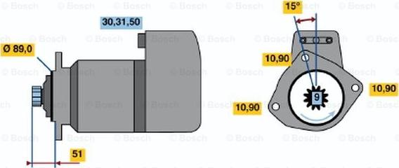 BOSCH 0 001 418 016 - Starter autospares.lv