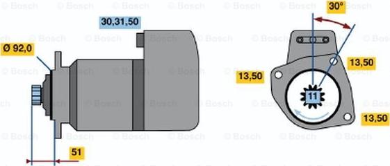 BOSCH 0 001 417 066 - Starter autospares.lv