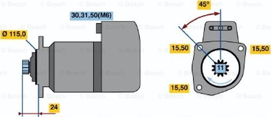 BOSCH 0 001 417 074 - Starter autospares.lv