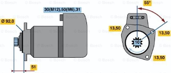 BOSCH 0 001 417 076 - Starter autospares.lv