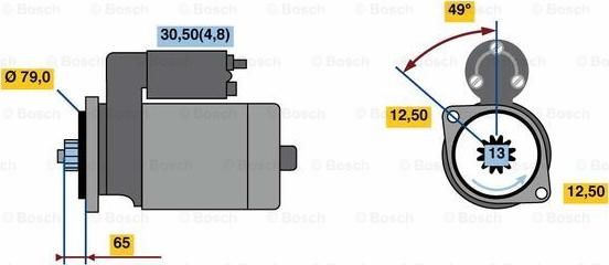 BOSCH 0 001 153 009 - Starter autospares.lv