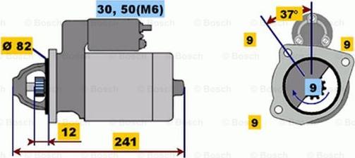 BOSCH 0 001 109 045 - Starter autospares.lv