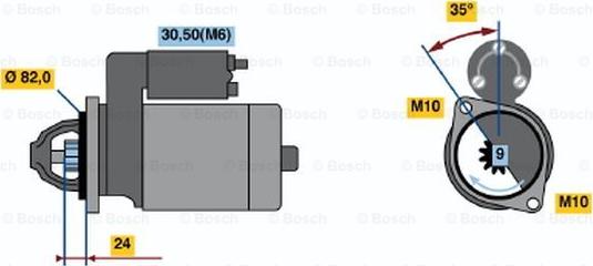 BOSCH 0 001 109 061 - Starter autospares.lv