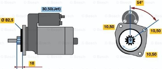 BOSCH 0 001 109 001 - Starter autospares.lv