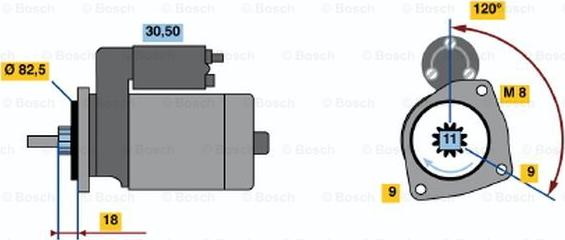 BOSCH 0 001 109 017 - Starter autospares.lv