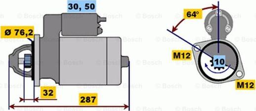 BOSCH 0 001 109 021 - Starter autospares.lv