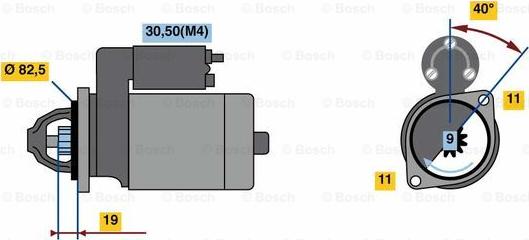 BOSCH 0 001 109 355 - Starter autospares.lv