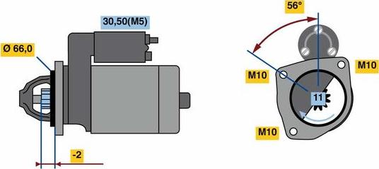 BOSCH 0 001 109 364 - Starter autospares.lv