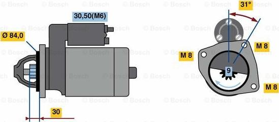 BOSCH 0 001 109 365 - Starter autospares.lv