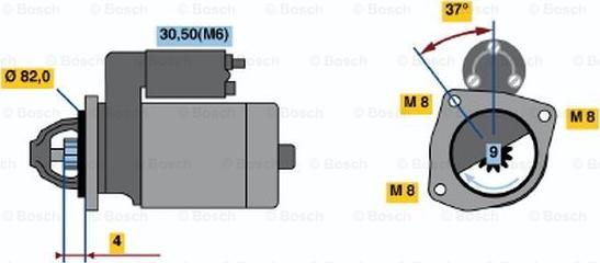 BOSCH 0 001 109 332 - Starter autospares.lv