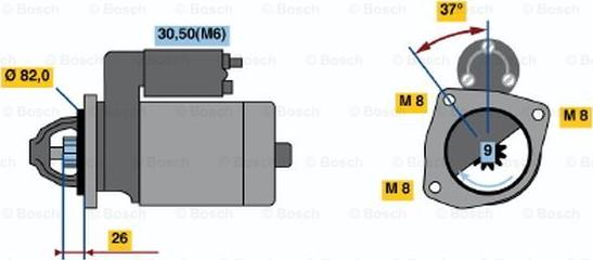 BOSCH 0 001 109 334 - Starter autospares.lv