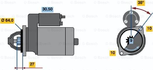 BOSCH 0 001 106 409 - Starter autospares.lv