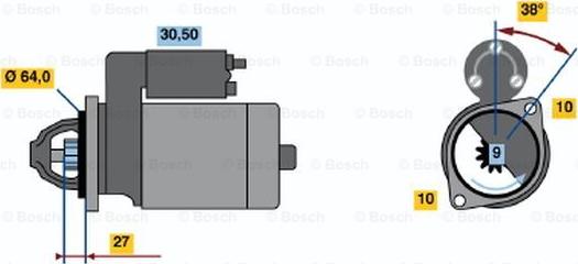 BOSCH 0 001 106 403 - Starter autospares.lv