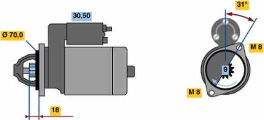 BOSCH 0 001 106 014 - Starter autospares.lv