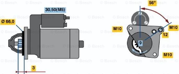 BOSCH 0 001 106 023 - Starter autospares.lv