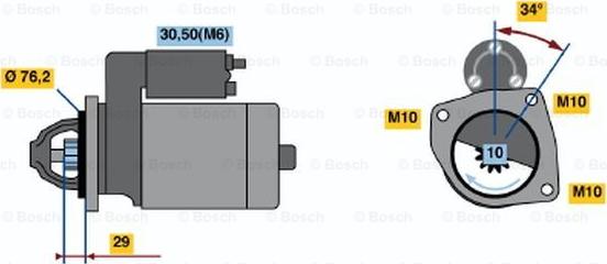 BOSCH 0 001 108 408 - Starter autospares.lv