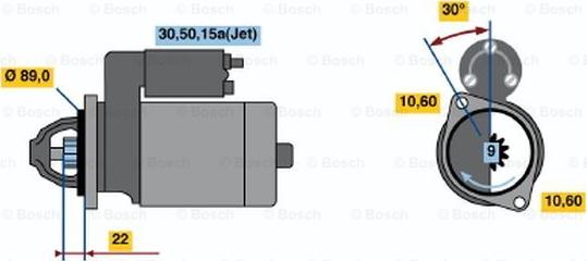 BOSCH 0 001 108 091 - Starter autospares.lv