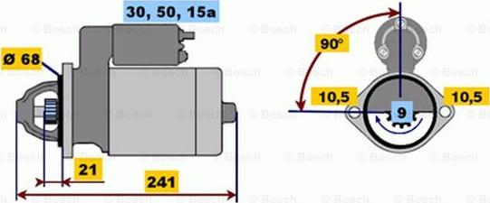 BOSCH 0 001 108 053 - Starter autospares.lv