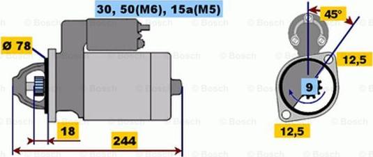 BOSCH 0 001 108 080 - Starter autospares.lv