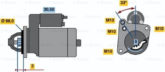 BOSCH 0 001 108 143 - Starter autospares.lv