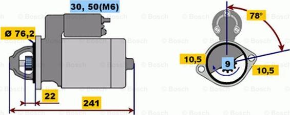 BOSCH 0 001 108 150 - Starter autospares.lv