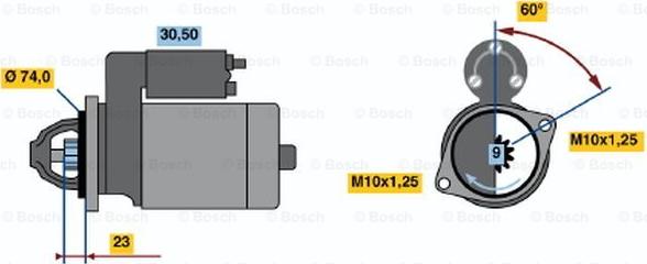 BOSCH 0 001 108 118 - Starter autospares.lv