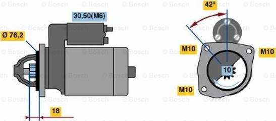 BOSCH 0 001 108 139 - Starter autospares.lv