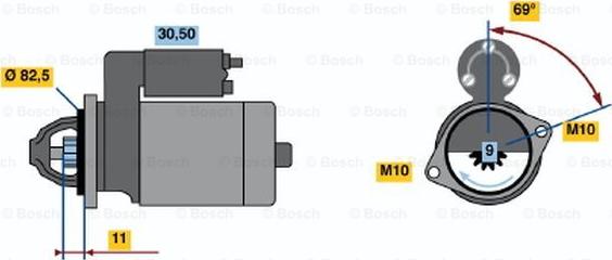 BOSCH 0 001 108 123 - Starter autospares.lv