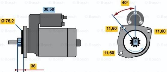 BOSCH 0 001 108 127 - Starter autospares.lv