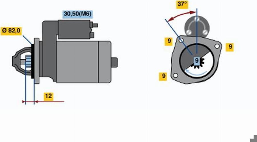 BOSCH 0 001 108 204 - Starter autospares.lv