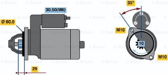 BOSCH 0 986 021 290 - Starter autospares.lv