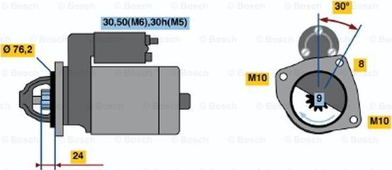 BOSCH 0 001 108 230 - Starter autospares.lv