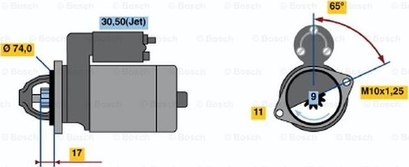 BOSCH 0 001 107 448 - Starter autospares.lv