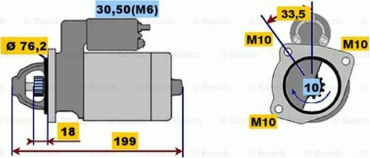 BOSCH 0 001 107 410 - Starter autospares.lv