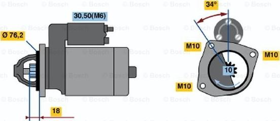 BOSCH 0 001 107 418 - Starter autospares.lv