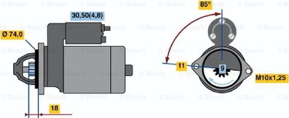 BOSCH 0 986 021 060 - Starter autospares.lv