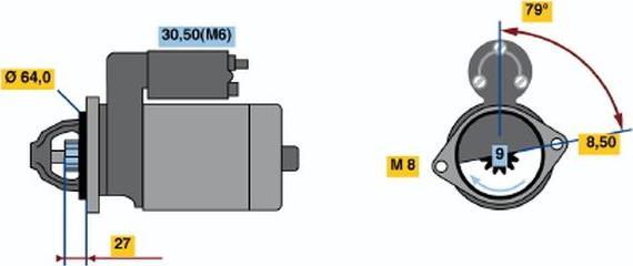 BOSCH 0 001 107 437 - Starter autospares.lv