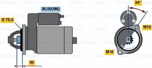 BOSCH 0 001 107 540 - Starter autospares.lv