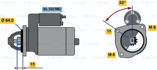 BOSCH 0 001 107 091 - Starter autospares.lv