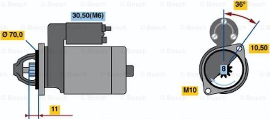 BOSCH 0 001 107 093 - Starter autospares.lv