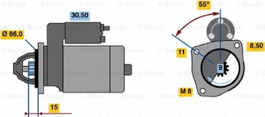 BOSCH 0 001 107 097 - Starter autospares.lv