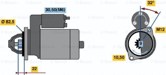 BOSCH 0 001 107 045 - Starter autospares.lv