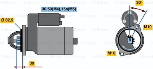 BOSCH 0 001 107 048 - Starter autospares.lv