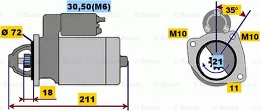 BOSCH 0 001 107 059 - Starter autospares.lv