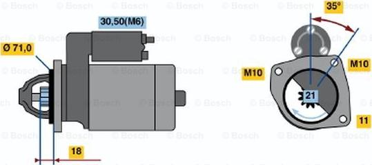 BOSCH 0 001 107 082 - Starter autospares.lv