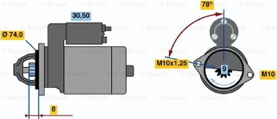 BOSCH 0 001 107 079 - Starter autospares.lv