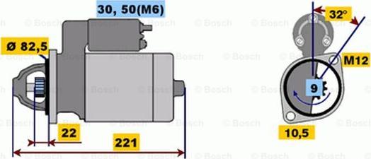 BOSCH 0 001 107 100 - Starter autospares.lv