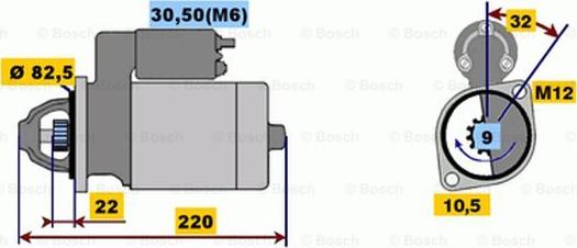 BOSCH 0 001 107 101 - Starter autospares.lv