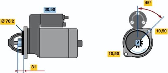 BOSCH 0001115042 - Starter autospares.lv