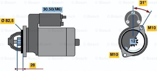 BOSCH 0 001 115 074 - Starter autospares.lv